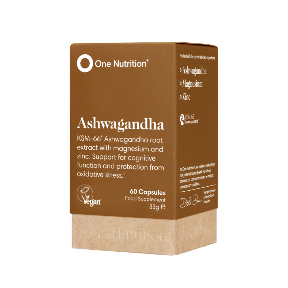 ONE NUTRITION, ASHWAGANDHA, Ašvaganda KSM-66 ekstraktas, 60 kapsulių