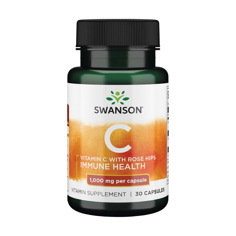 SWANSON, Vitaminas C 1000mg su erškėčių ekstraktu, maisto papildas, N30