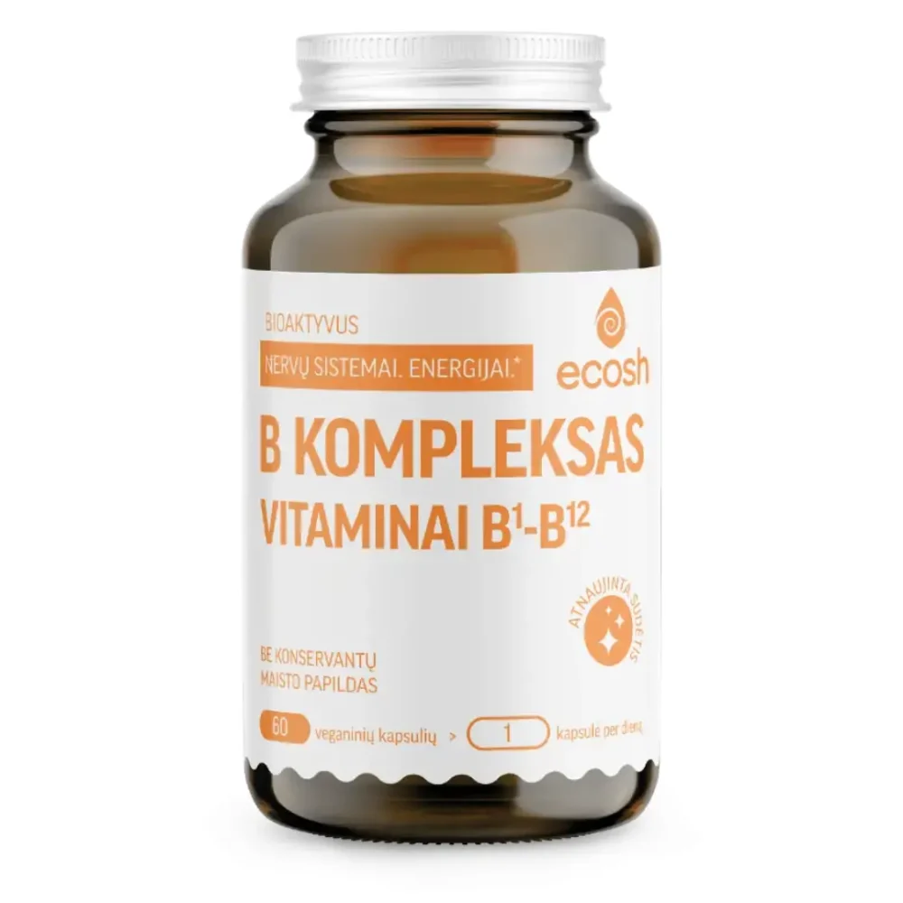 ECOSH, Bioaktyvus Vitamino B kompleksas, maisto papildas, N90