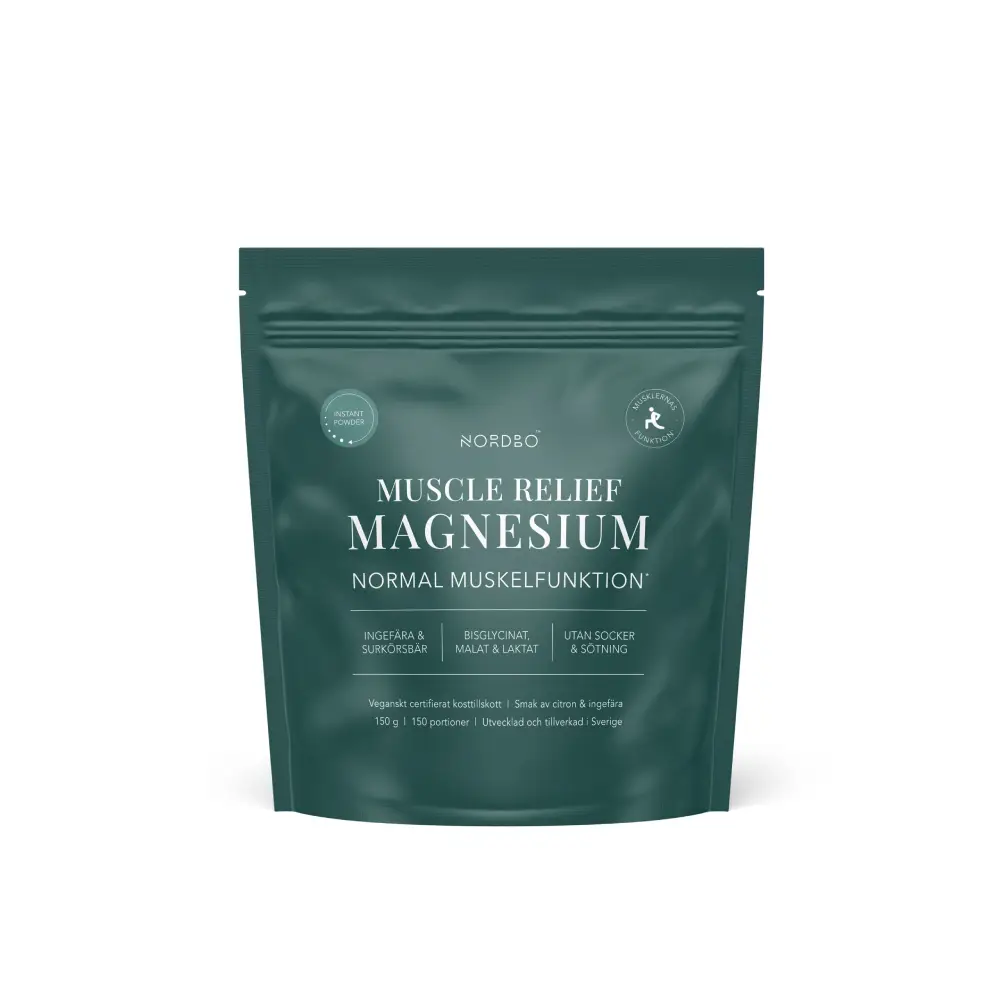 NORDBO, MUSCLE RELIEF MAGNESIUM, maisto papildas, 150g