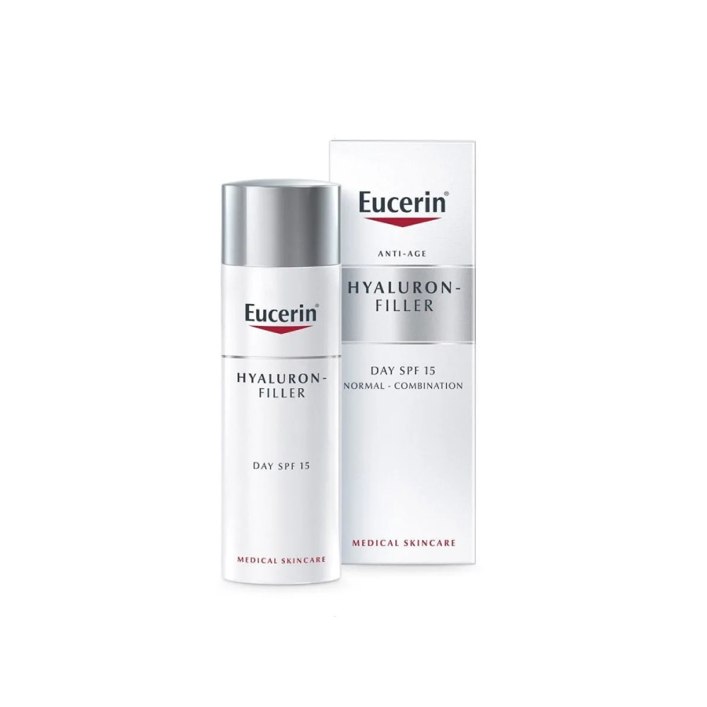 EUCERIN Hyaluron Filler, dieninis kremas nuo raukšlių normaliai ir mišriai odai, SPF15, 50ml